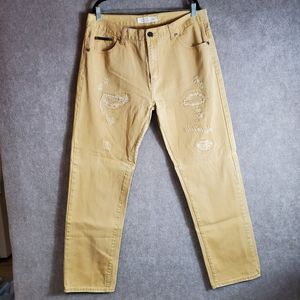 Trestles Supply Co Jeans Mens 36 Straight Relaxed Denim Brown Beige